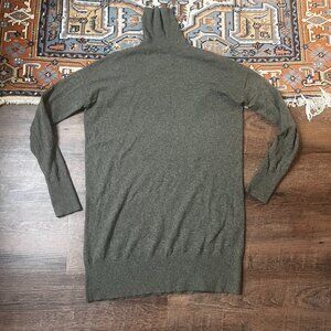 Everlane 100% Cashmere Mini Turtleneck Dress Tunic Loden Green EUC S
